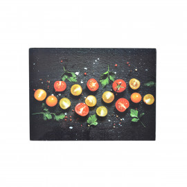 Planche à découper motif tomates cerises