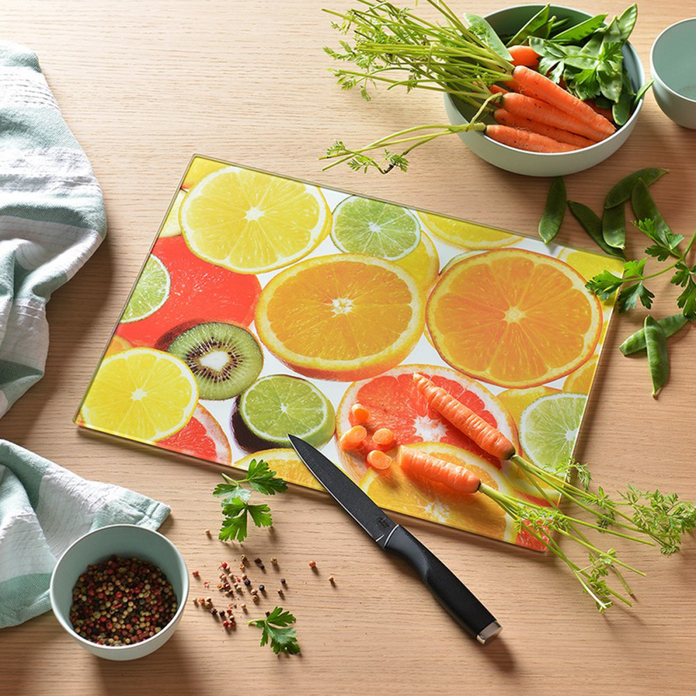 Planche à découper motif agrumes