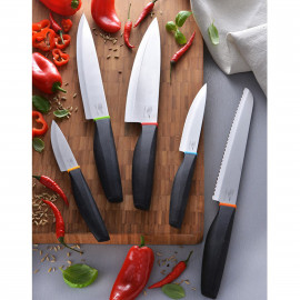 Set de 5 couteaux bague couleur