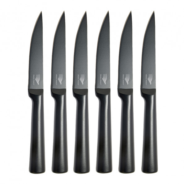 Set de 6 couteaux à steak tout inox noir