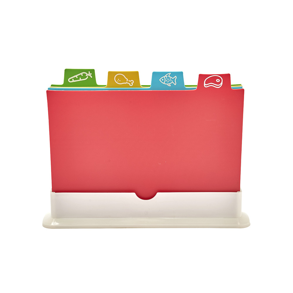 Lot de 4 planches à découper avec support