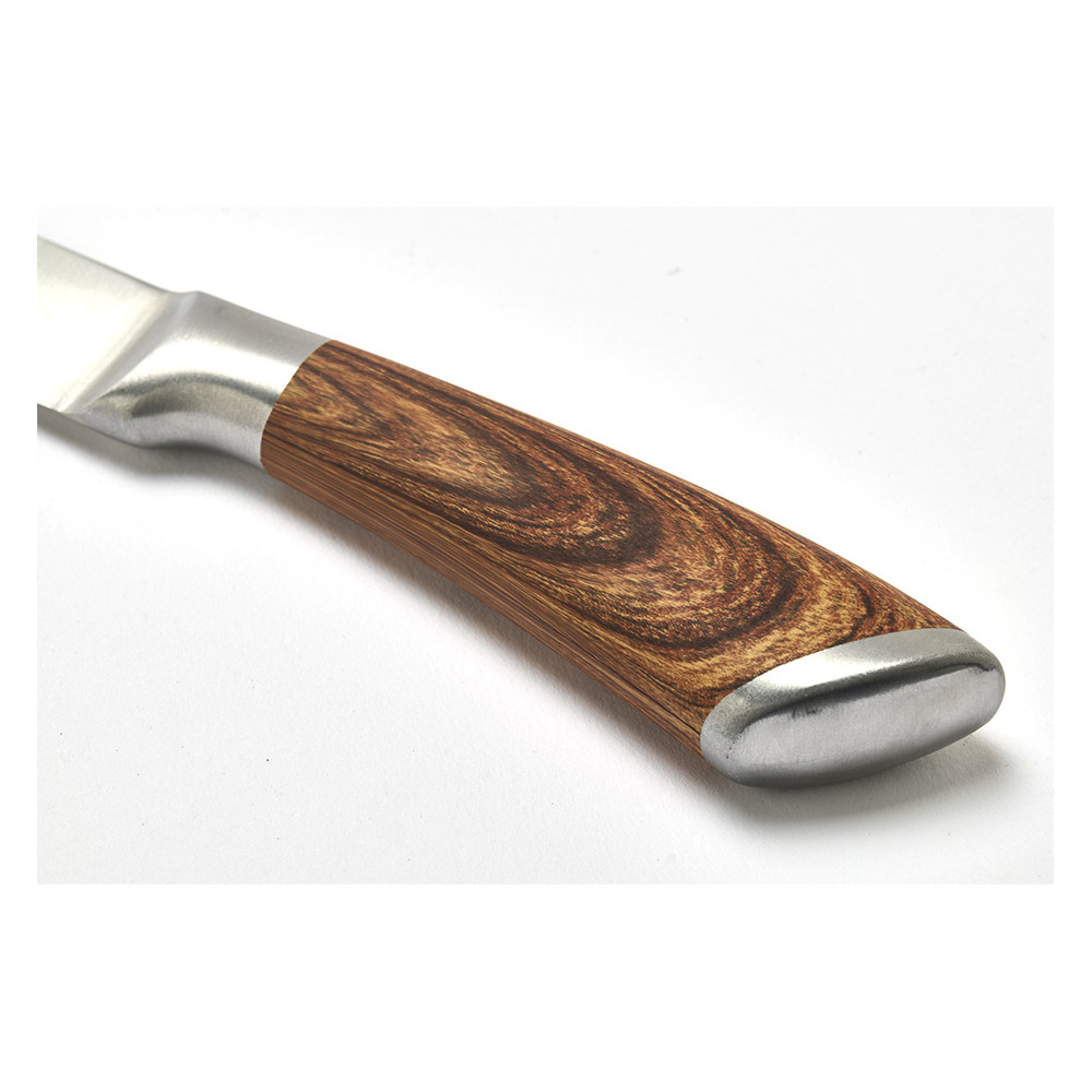 Set de 4 couteaux à steak tout inox effet bois