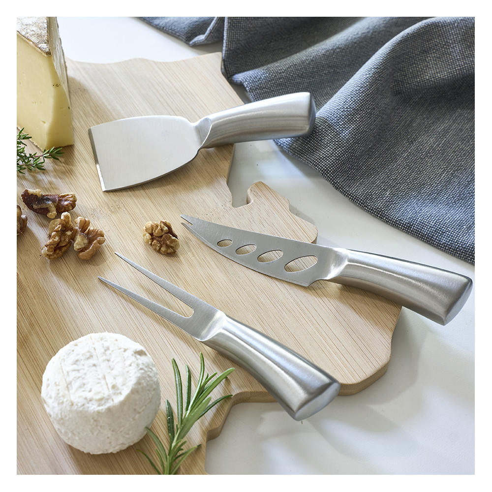 Set de 3 couteaux à fromage tout inox