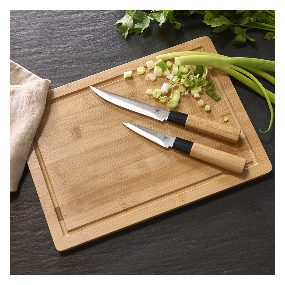 Planche à découper + 2 couteaux