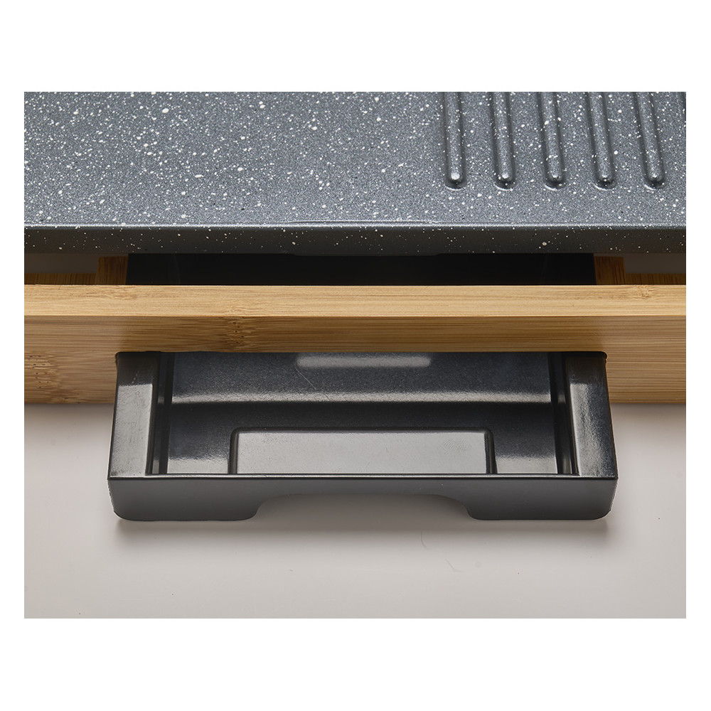 Plancha grill électrique support bambou