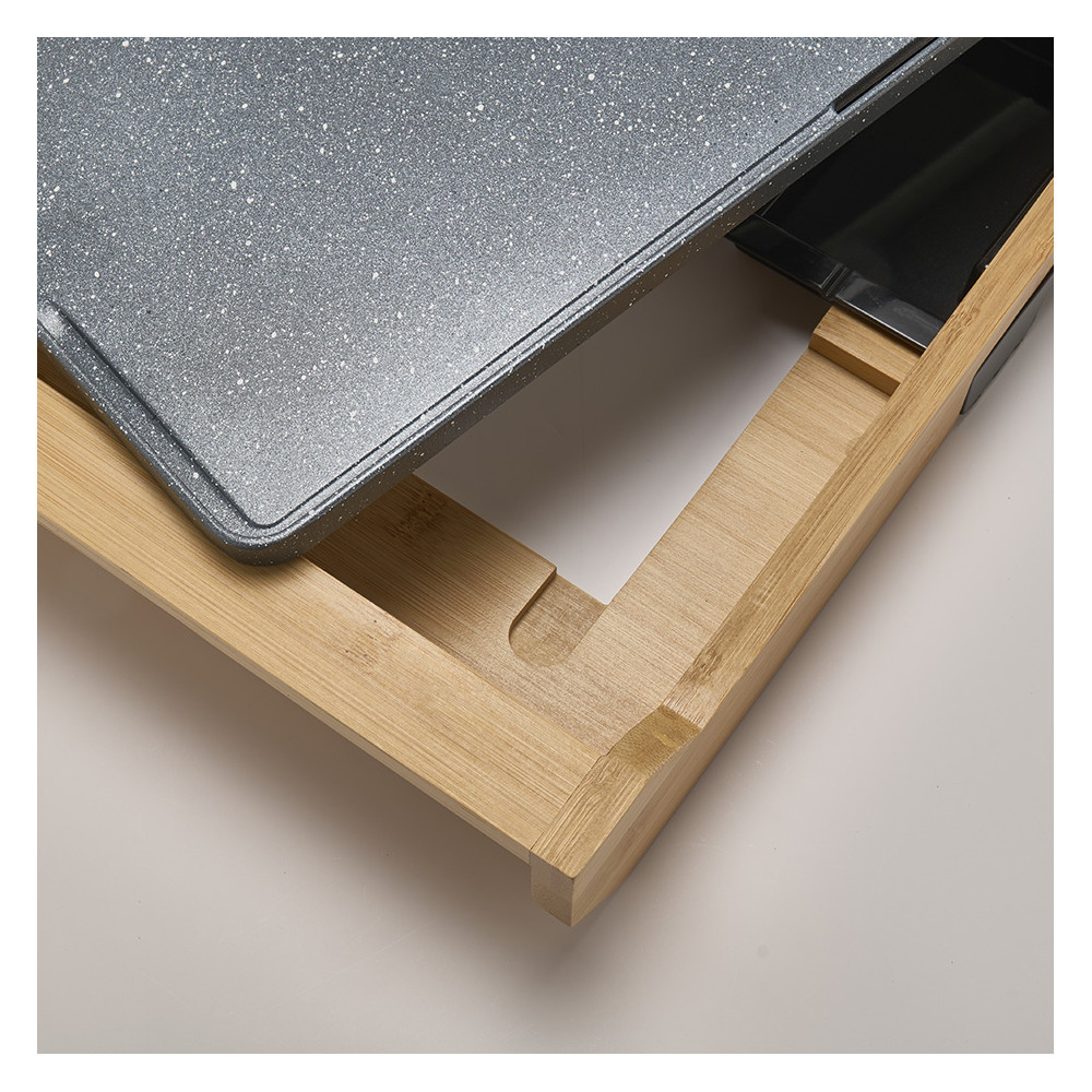 Plancha grill électrique support bambou