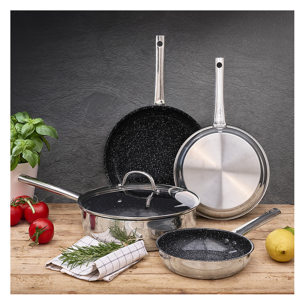 Sauteuse inox avec couvercle